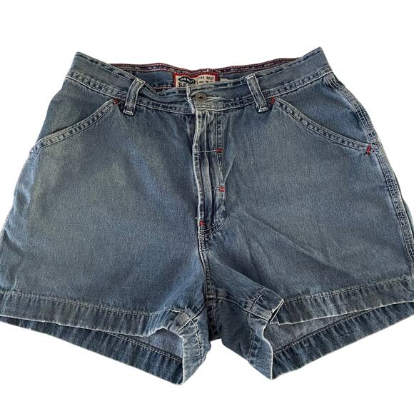 VTG Y2K Old Navy Denim Shorts size 8 Utility Pockets 27" Waist - Picture 1 of 10
